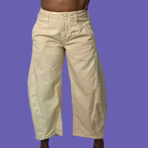 Pilcro Cropped Vintage Barrel Pant Khaki Balloon Leg High Waist Anthropologie 26